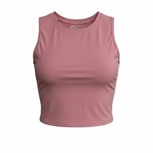 Zyia Active Muted Pink Hi-Neck Stronger Cropped Tank‎ Top Size XXL